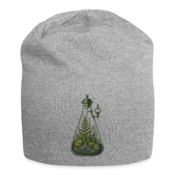 Botanical Beaker Terrarium Science Illustration - Jersey Beanie - heather grey - Front