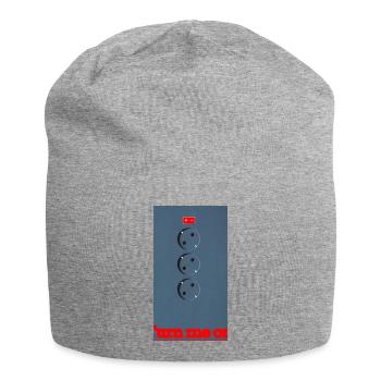 Three Sockets on Blue Background - Jersey Beanie - heather grey - Front