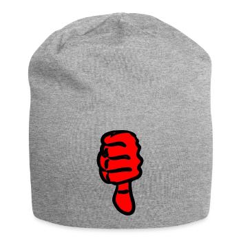 Red Black Abstract Graphic Thumb - Jersey Beanie - heather grey - Front