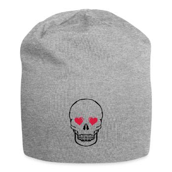 skull love 002 - Jersey-Beanie - Grau meliert - Vorne