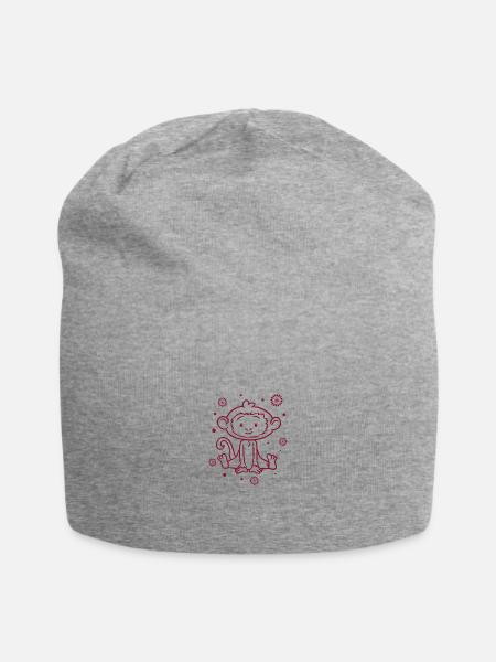 lustiger kleiner Affe - Jersey-Beanie - Grau meliert