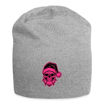 Santa Claus Skull - Jersey Beanie - heather grey - Front