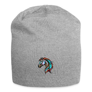 Horse Portrait Colorful - Jersey Beanie - heather grey - Front