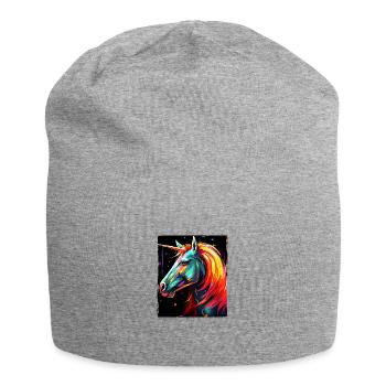 Unicorn Portrait - Jersey Beanie - heather grey - Front