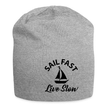 Sail Fast-Live Slow Segeln Shirt & Geschenk - Jersey-Beanie - Grau meliert - Vorne