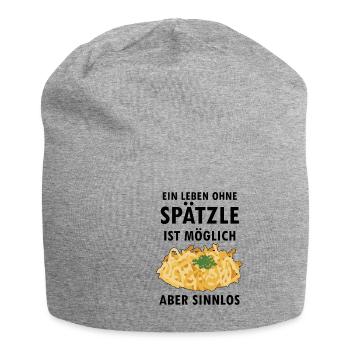 Schwaben Shirt | Spätzle Maultaschen Geschenkideen - Jersey-Beanie - Grau meliert - Vorne