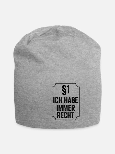 Anwalt Sprüche | Jura Jurist Anwälte Geschenkideen - Jersey-Beanie - Grau meliert