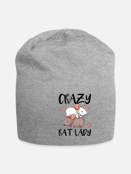 Ratte Haustier | Ratten Haustiere Käfig Geschenke - Jersey-Beanie - Grau meliert