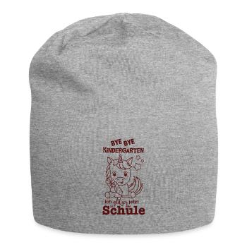 Schulkind Einhorn (braun) - Jersey-Beanie - Grau meliert - Vorne