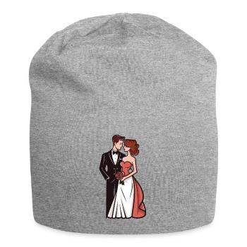 Mariage mariée marié jeunes mariés - Bonnet en jersey - gris chiné - Devant