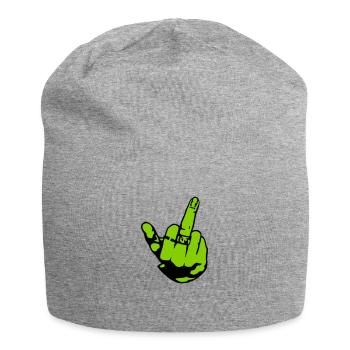Finger - Jersey-Beanie - Grau meliert - Vorne