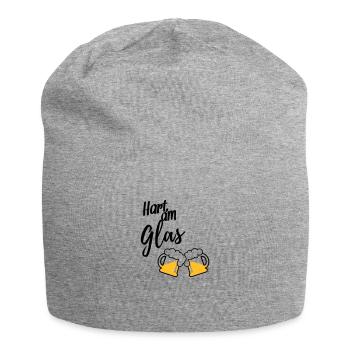 Hart am Glas - Jersey-Beanie - Grau meliert - Vorne