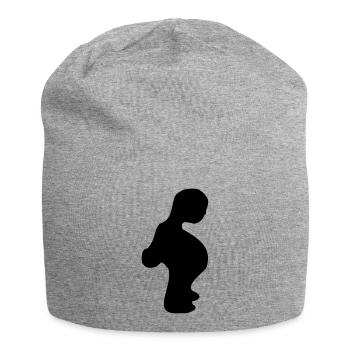 Männchen - Jersey-Beanie - Grau meliert - Vorne