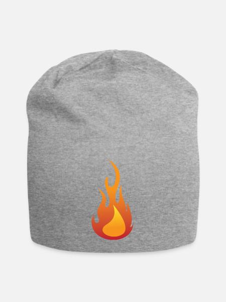 Feuer / Flamme - Jersey-Beanie - Grau meliert