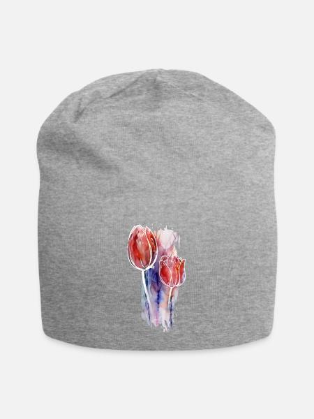 tulpen kunst - Jersey-Beanie - Grau meliert
