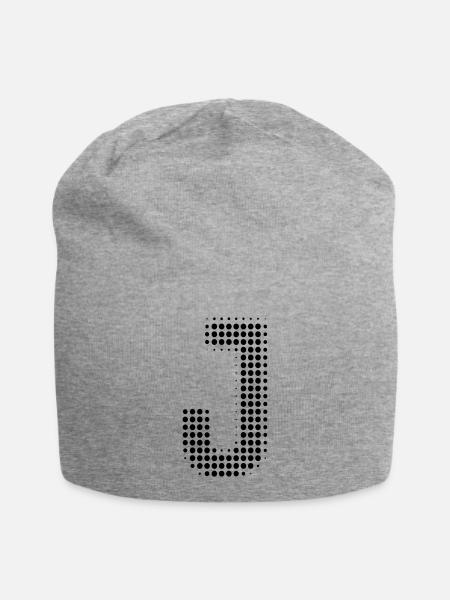 J Buchstabe Punkte Raster - Jersey-Beanie - Grau meliert