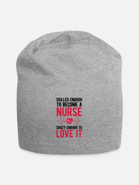 Krankenschwester - Jersey-Beanie - Grau meliert