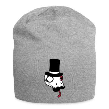 tête monsieur monsieur messieurs cylindre riche monocle bri - Bonnet en jersey - gris chiné - Devant