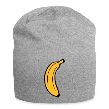 fruit banana delicious healthy eat banana peel krum - Jersey Beanie - heather grey - Front