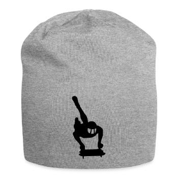 Skeleton - Jersey-Beanie - Grau meliert - Vorne