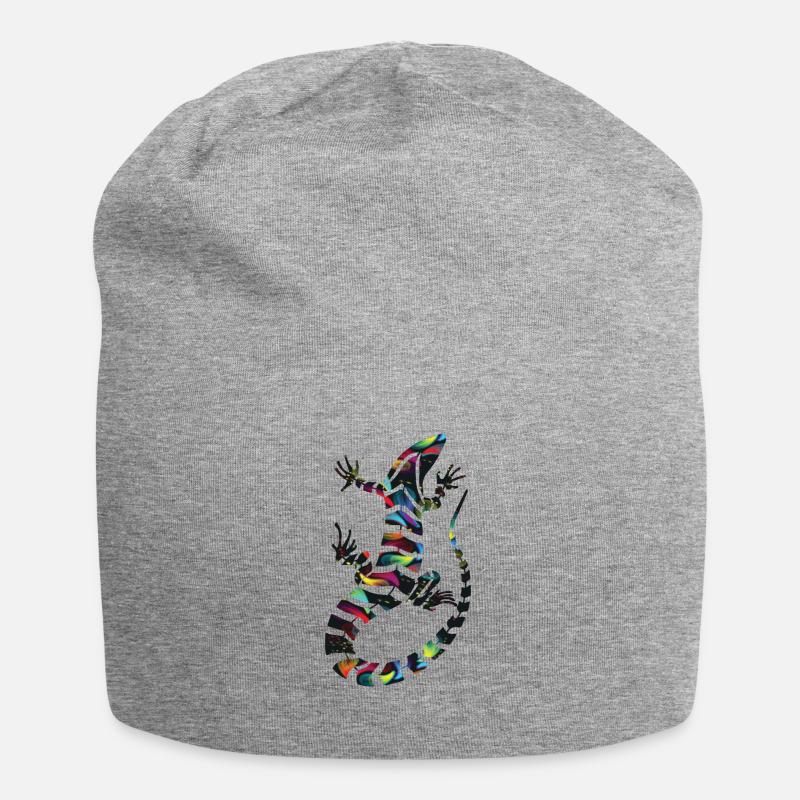 bunter Salamander - Jersey-Beanie - Grau meliert