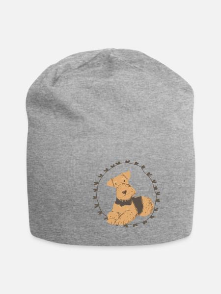 Airedale Terrier Herzen - Jersey-Beanie - Grau meliert