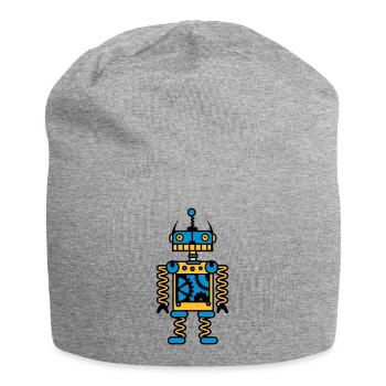 Ein Roboter mit Zahnräder - Jersey-Beanie - Grau meliert - Vorne