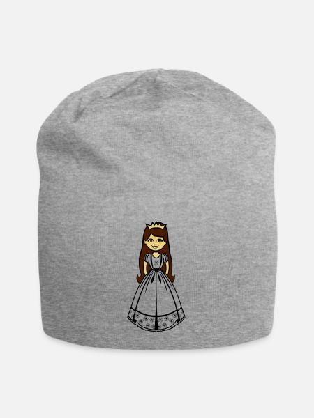 Prinzessin Mädchen Kind - Jersey-Beanie - Grau meliert