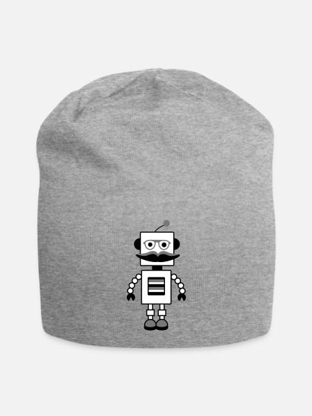 Roboter - Jersey-Beanie - Grau meliert