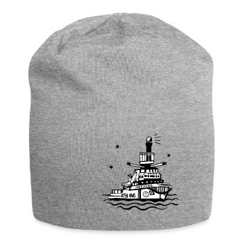 Boot, Flüchtlingsrettung, Seenotrettung - Jersey-Beanie - Grau meliert - Vorne