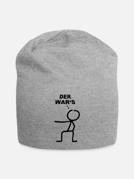 Strichmännchen Der wars - Jersey-Beanie - Grau meliert
