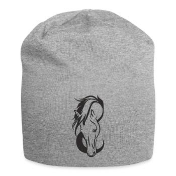 Schöner Pferdekopf - Jersey-Beanie - Grau meliert - Vorne