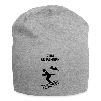 Zum Skifahren Geboren - Jersey-Beanie - Grau meliert - Vorne