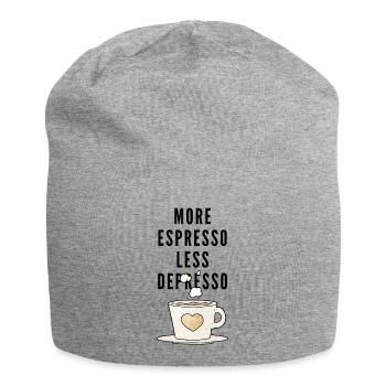 More Espresso less Depresso - Jersey Beanie - heather grey - Front