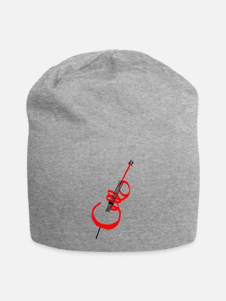 Cello lettering red - Jersey Beanie - heather grey