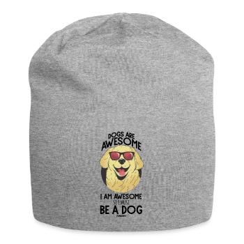 Dogs Are Awesome I Am Awesome So I Must Be A Dog - Jersey Beanie - heather grey - Front