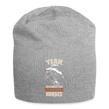Rente alt Oma Opa Pferdeliebhaber Geschenk - Jersey-Beanie - Grau meliert - Vorne