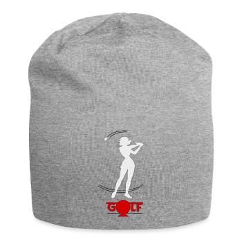 Retro-Golfer - Jersey-Beanie - Grau meliert - Vorne