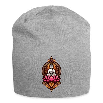 Sitting Buddha - Jersey Beanie - heather grey - Front