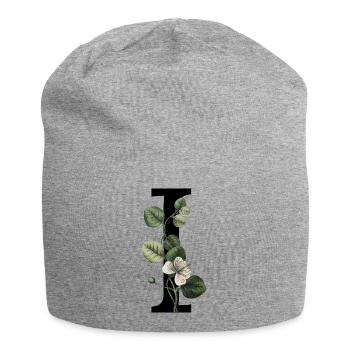 Letter I Green Botany - Jersey Beanie - heather grey - Front