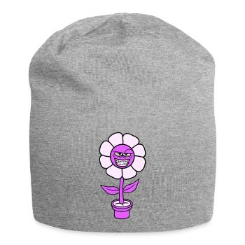 fleur peep méchant méchant méchant cool sourire vilain visage - Bonnet en jersey - gris chiné - Devant