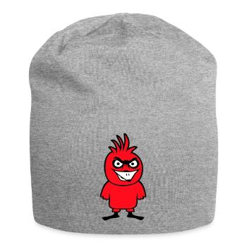 Parrot Bird Stares Nasty Aggressive Rage - Jersey Beanie - heather grey - Front