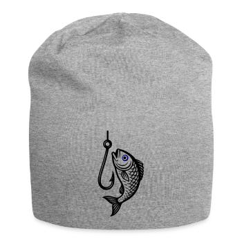 Angelhaken Fisch Symbol - Jersey-Beanie - Grau meliert - Vorne