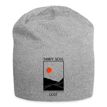 Déserts de sable / dunes de sable avec un soleil rouge - Bonnet en jersey - gris chiné - Devant