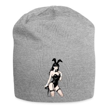 Anime Bunny Frau – Sinnliche Manga Pin-up Art - Jersey-Beanie - Grau meliert - Vorne