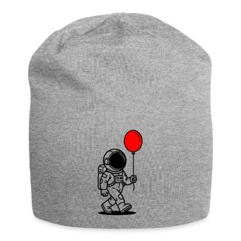 Astronaut mit Ballon - Jersey-Beanie - Grau meliert - Vorne
