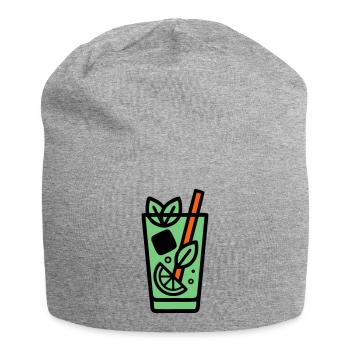 Icône du cocktail Mojito - Bonnet en jersey - gris chiné - Devant