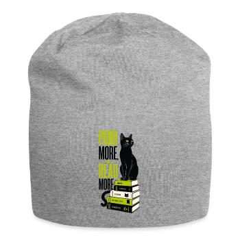 Cadeau de lecture des livres sur chats pour les rats de bibliothèque - Bonnet en jersey - gris chiné - Devant