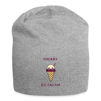 Eis Kirsche Cherry Ice Cream Geschenkidee Eiscreme - Jersey-Beanie - Grau meliert - Vorne