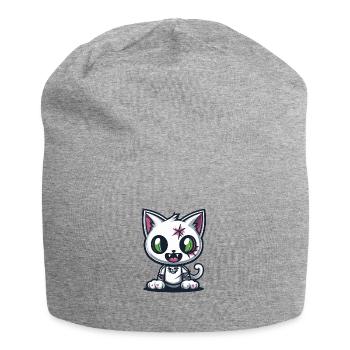 Katze Halloween Lustig Baby - Jersey-Beanie - Grau meliert - Vorne